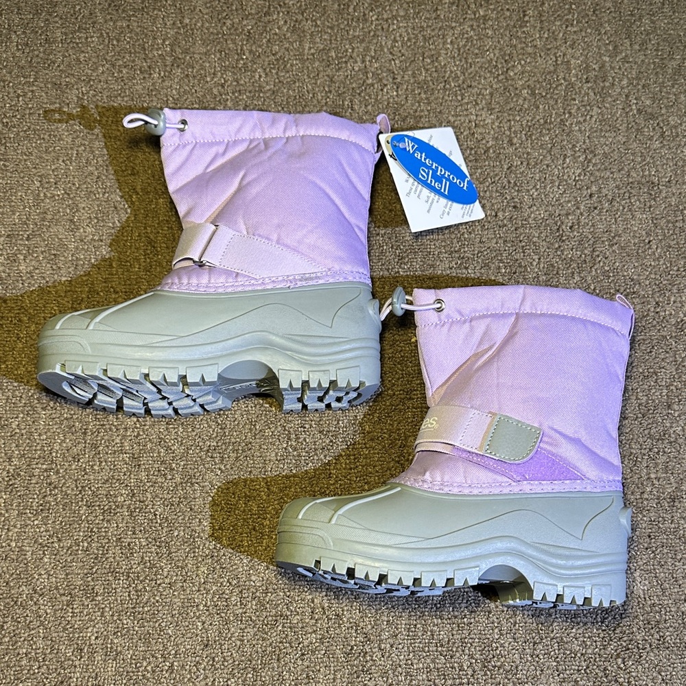 totes Lilac and Light Gray Kids Winter Boots